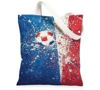 Borsa da donna in tela per palloni da calcio, con stelle dinamiche e schegge, blu estivo, lavabile, riutilizzabile, estetica, idea, Blu, 13x15 Inch