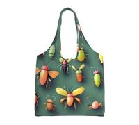 Borsa da donna in tela stampata con atlante degli insetti Borsa a tracolla leggera borsa per la spesa