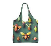 Borsa da donna in tela stampata con atlante degli insetti Borsa a tracolla leggera borsa per la spesa