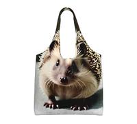 Borsa da donna in tela stampata con riccio carino borsa a tracolla leggera borsa per la spesa