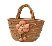 Borsa da donna intrecciata, motivo floreale, in cotone | Elegante borsa a tracolla, effetto uncinetto, ideale per gite all'aperto, vacanze al mare, bel regalo
