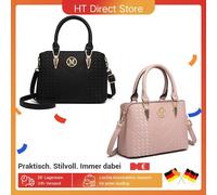 Borsa da donna Miss Lulu, borsa con manico medio modello litchi, borsa a tracolla elegante in maglia di alta qualità Colore rosa
