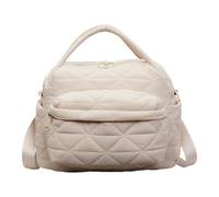 Borsa da donna morbida, leggera e alla , 27 x 21 x 19 cm, borsa a tracolla con caratteristiche robuste, elegante borsa per tutti i giorni, borsa alla , accessorio per viaggi di lavoro, Beige