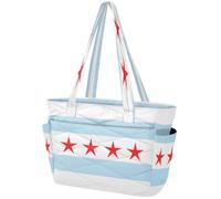 Borsa da donna per computer portatile da 15,6 pollici, borsa da palestra, viaggio, borsa da lavoro, borsa leggera da donna con bandiera Chicago City (usa)