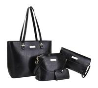 Borsa da donna per donna, 4 pezzi, grande capacità, borsa shopper leggera, accessorio alla, per viaggi in tinta unita