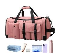 Borsa da donna per la notte, grande, impermeabile, con separazione asciutta e bagnata, per guanti all'aperto, vestiti, bottiglie d'acqua, scarpe da ginnastica, lavoro, scuola, rosa, Refer to