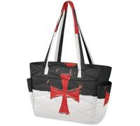 Borsa da donna per laptop da 15,6 pollici, borsa da viaggio da palestra, borsa da lavoro, borsa leggera da donna con bandiera da battaglia dei templari
