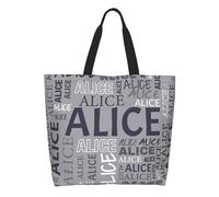 Borsa da Donna Personalizzata con nome, Personalizzata Riutilizzabile Shopping Panno Borsa di Lavoro casual, Borsa Tote Bag Iniziale, Regalo per Le Donne, mama, migliori amici, damigelle d'onore