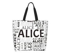 Borsa da Donna Personalizzata con nome, Personalizzata Riutilizzabile Shopping Panno Borsa di Lavoro casual, Borsa Tote Bag Iniziale, Regalo per Le Donne, mama, migliori amici, damigelle d'onore