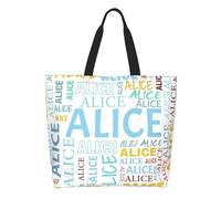 Borsa da Donna Personalizzata con nome, Personalizzata Riutilizzabile Shopping Panno Borsa di Lavoro casual, Borsa Tote Bag Iniziale, Regalo per Le Donne, mama, migliori amici, damigelle d'onore