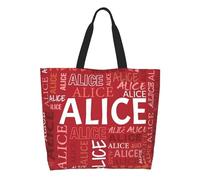 Borsa da Donna Personalizzata con nome, Personalizzata Riutilizzabile Shopping Panno Borsa di Lavoro casual, Borsa Tote Bag Iniziale, Regalo per Le Donne, mama, migliori amici, damigelle d'onore