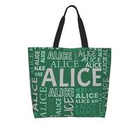 Borsa da Donna Personalizzata con nome, Personalizzata Riutilizzabile Shopping Panno Borsa di Lavoro casual, Borsa Tote Bag Iniziale, Regalo per Le Donne, mama, migliori amici, damigelle d'onore