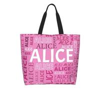 Borsa da Donna Personalizzata con nome, Personalizzata Riutilizzabile Shopping Panno Borsa di Lavoro casual, Borsa Tote Bag Iniziale, Regalo per Le Donne, mama, migliori amici, damigelle d'onore