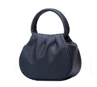 Borsa da donna, piccola borsa rotonda, nuovo stile, mini, resistente, alla moda, portamonete versatile, borsa da viaggio (Blu scuro, 20 * 8 * 16cm)