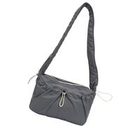 Borsa da donna plissettata sotto le ascelle con coulisse a spalla ragazze nuvole borsa stile coreano ascella per viaggio donna coulisse spalla stili coreani ascelle per tutti i giorni, grigio, One