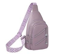 Borsa da donna può essere con cavo dati USB Messenger Bag Casual Borsa toracica Femminile Zaino di grande capacità Soffianti per bambini, Viola, Etichettalia unica