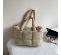 Borsa da donna spaziosa e alla moda, trapuntata, con tracolla rimovibile e cerniera, adatta per lavoro, viaggio e palestra - disponibile nei colori crema, viola e nero Tagli UnicaPoliestere