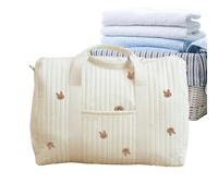 Borsa da donna tipo Mama Bag, grande borsa da viaggio con ricamo, borsa per pannolini da viaggio, palestra, lavoro, scuola, attività all'aperto, parco, shopping, Rosso (ciliegia)