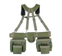 Borsa da Elettricista con Spallacci , Verde | Multitasche, Borsa Porta Attrezzi con Imbracatura, Comoda, Gilet Porta Utensili, per Cantiere, Manutenzione Domestica