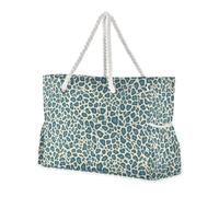 Borsa da esterno a prova di sabbia di grande capacità con stampa a pelle di ghepardo con tasche laterali Borse da portare con portabicchieri sul lato