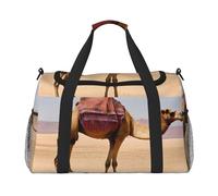 Borsa da fine settimana con stampa cammello di sabbia del deserto,Borsa da palestra con,Borsa da viaggio per il fine settimana di notte
