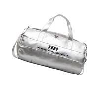 Borsa da fitness di grande capacità bagagli da viaggio moda sport durante la notte con scomparto per scarpe Weekenders Fitness Travel bagagli in pelle PU allenamento sport palestra, Argento, Bellezza
