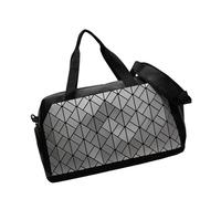 Borsa da fitness oversize con effetto riflettente moderno dedicato per l'organizzazione a secco e bagnato, borsa da palestra per allenamento e palestra, Argento, Bellezza di massa