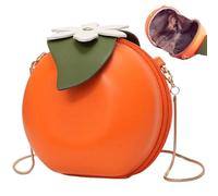 Borsa da frutto arancione 6x4x6 pollici sacca da frutta arancione con borsa a forma di fiore e foglia a forma di pura con cinturino facile abbinando carini borse per donne, regali per donne
