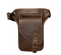 Borsa da gamba Borsa da gamba in pelle con texture retrò, borsa spalla for il tempo libero, motociclista in uomo da uomo(Brown)