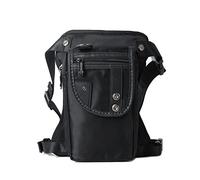 Borsa da gamba per escursionismo, zaino a vita, Marsupio vintage in nylon casual da uomo, borsa da gamba, marsupio, marsupio, marsupio, marsupio(Nylon Black)