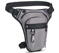 Borsa da gamba per moto, impermeabile, con 1 moschettone, borsa da gamba per moto, unisex, per escursionismo, campeggio, arrampicata, equitazione, ciclismo, grigio., 29 x 30 x 10 cm, neutro