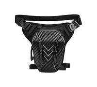 borsa da gamba per moto pacchetto coscia con imbracatura impermeabile borsa da gamba resistente all'usura moto marsupio poliestere coscia pack regolabile pilota, Motivo in fibra di carbonio, nero,