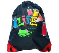 Walser Borsa da Ginnastica per Bambini Graffiti, Borsa da Viaggio per Bambini, Borsa Sportiva, Borsa da Ginnastica, Borsa per Scarpe 39x33,5cm Blu