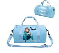 Borsa da ginnastica personalizzata per ragazze e ragazzi, per balletto, jazz, tango, flamenco, perfetto come regalo per ginnastica e attrezzatura sportiva, 30,5 x 17,8 cm, Blu, FASIONE