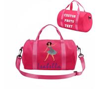 Borsa da ginnastica personalizzata per ragazze e ragazzi, per balletto, jazz, tango, flamenco, perfetto come regalo per ginnastica e attrezzatura sportiva, 30,5 x 17,8 cm, Rosso, FASIONE