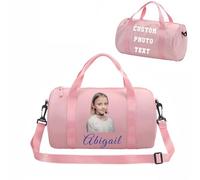 Borsa da ginnastica personalizzata per ragazze e ragazzi, per balletto, jazz, tango, flamenco, perfetto come regalo per ginnastica e attrezzatura sportiva, 30,5 x 17,8 cm, rosa, FASIONE
