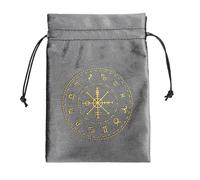 Borsa da gioco con coulisse per carte di tarocchi borsa di flanella sacchetti per gioielli oracoli organizzatori di carte forniture per stregoneria, Grigio, 13x18cm/5.12x7.09inch, ZTD11