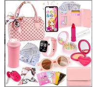 Borsa da gioco per bambina, principessa Frozen, borsa giocattolo con accessori, set trucco finto