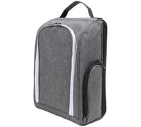 Borsa da golf in nylon con pannelli in rete per scarpe da golf in nylon | Spaziose tasche laterali, pannelli in rete ventilati, mantengono i calzini separati, controllo, accessori da golf (grigio)