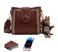 Borsa da lavoro a tracolla da donna, borsa a tracolla in PU da donna, borsa a tracolla alla moda, ampia e alla moda, per fidanzata, moglie, amica, sorella, marrone, Se référer au descriptif