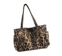 Borsa da lavoro da donna, con scomparti con stampa leopardata, borsa a tracolla per viaggi, palestra, shopping, infermiere, Marrone, As the pic show