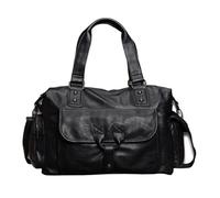 Borsa da lavoro da uomo di marca Borsa da ufficio in pelle crosta Borse da uomo for laptop da 15 pollici File A4 Borsa da uomo casual(Black)