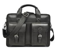 Borsa da lavoro da uomo in pelle con tasche multiple da ufficio Messenger Thorne, Nero , L: 35 Cm X H: 25.5 Cm X W: 7.5 Cm