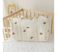 Borsa da mamma ricamata a grande capacità, borsa da pannolini portatile a stile Boston con tracolla Tagli UnicaTessuto