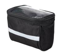Borsa da Manubrio Bici Elettrica, Organizer Oxford per Telefono e Bicchieri | Nero, Strisce Riflettenti, Pvc e Film Alluminio, Uso in Marcia