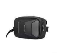 Borsa da manubrio per bicicletta, con ampio spazio da 3 litri per attrezzi e snack, tasca frontale per MTB e bici da strada, attacco rapido sul petto o borsa laterale in tonalità verde (nero)