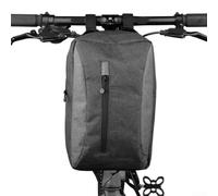 Borsa da manubrio per bicicletta, in tessuto Oxford grigio | Ampio contenitore resistente alle intemperie con accenti riflettenti per passeggiate sicure all'alba o al tramonto