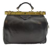 Borsa da Medico Dottore in Vera Pelle Marrone con tracolla - Fenice