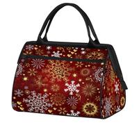 Borsa da palestra a tema natalizio per uomini e donne, vacanze invernali con fiocco di neve, borsone sportivo da viaggio, impermeabile, per il fine settimana, borsa leggera da portare con sé
