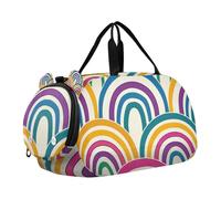 Borsa da palestra arcobaleno piccola con scomparto per scarpe multifunzionale Weekender borsone per la notte per ragazzi e ragazze